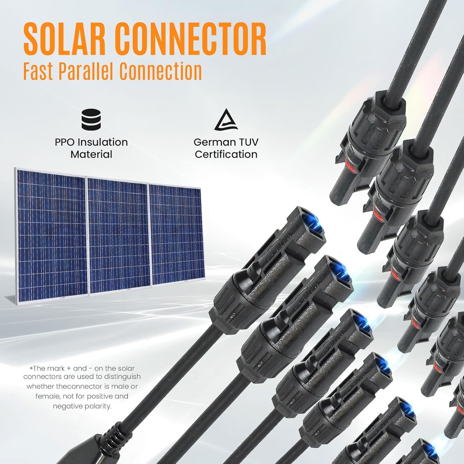 Solar Panel Connector 6 to 1 Solar Y Branch Solar Panel Splitter 6Way Solar P…