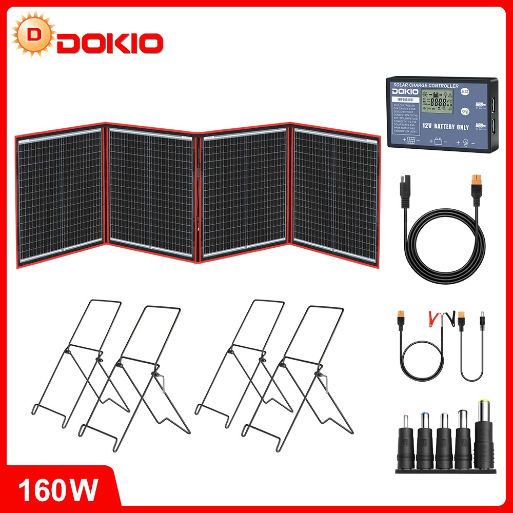Dokio 160W 12V Semi-Flexible Foldable Solar Panel semi-flexible for RV Camping