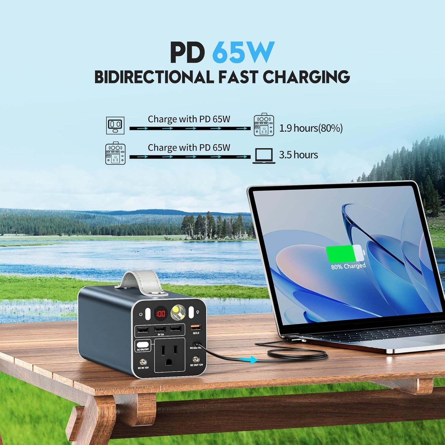 Swift 150W Portable Power Station – Ideal for Camping & Complete Device Charge