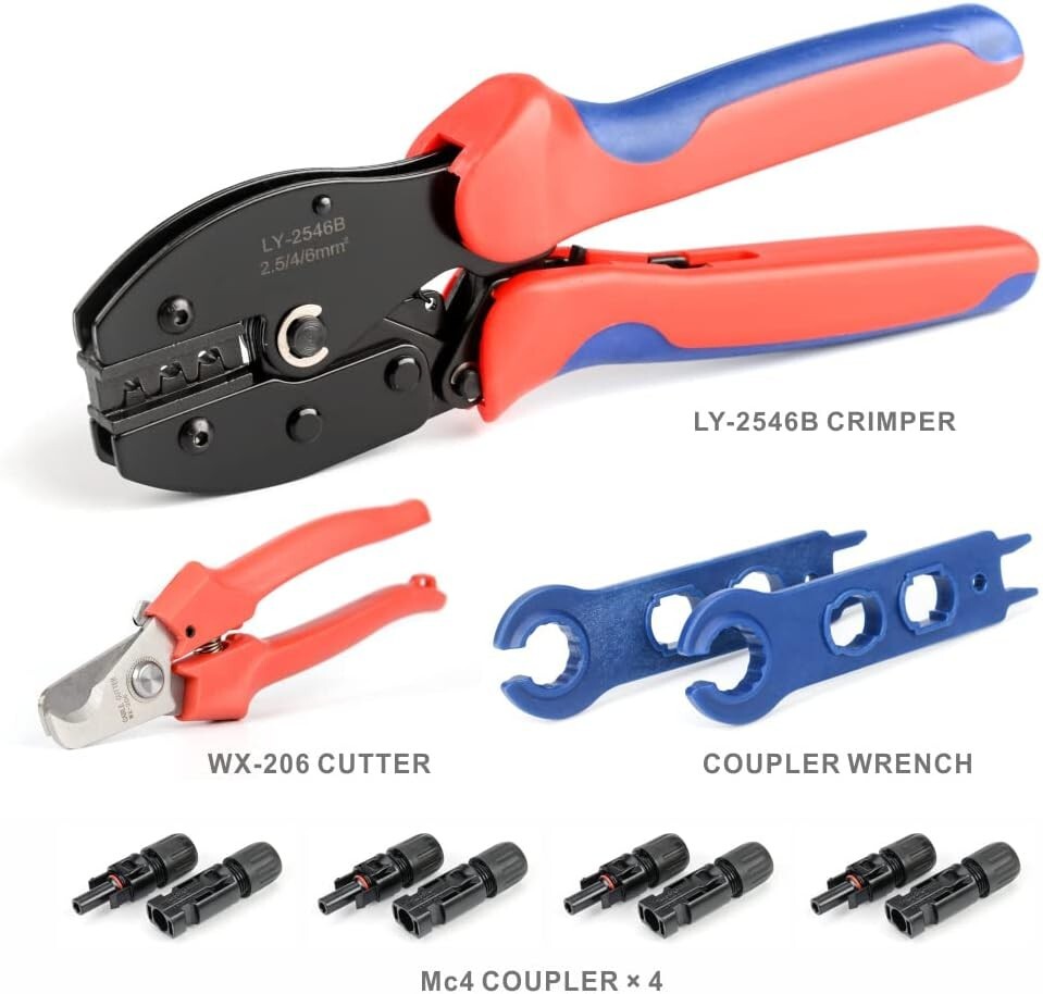 Complete Solar Crimping Tool Kit – Oxford Bag – Connectors – Cable Cutter