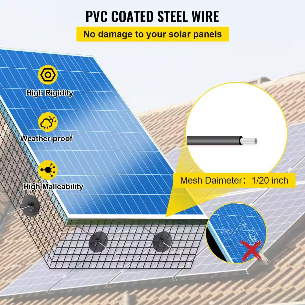 Solar Panel Bird Wire 8 In. X 98 Ft. Solar Panel Critter Guard Removable Garden