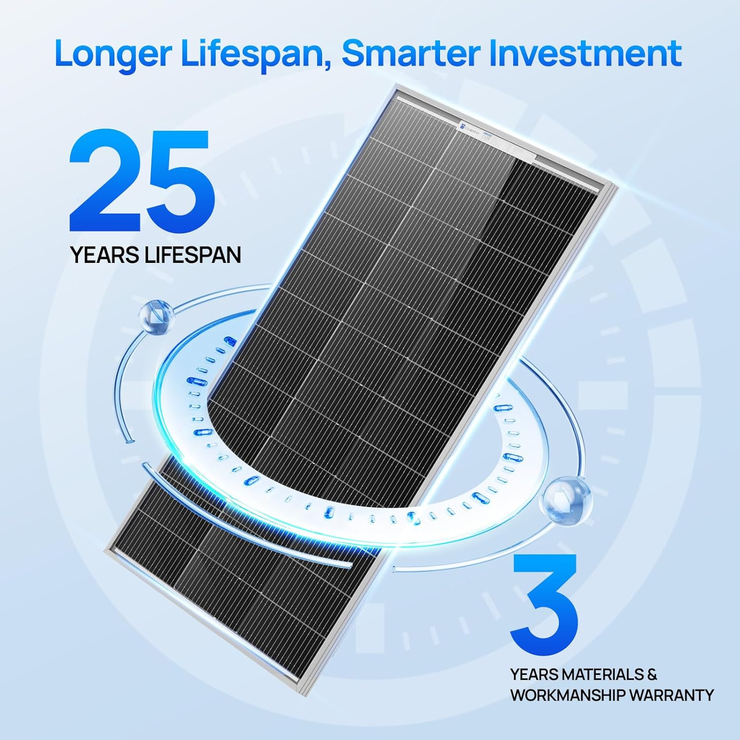ECO-WORTHY 400W Solar Panels N-Type 4Pcs 100 Watt 18V Monocrystalline Solar Pane