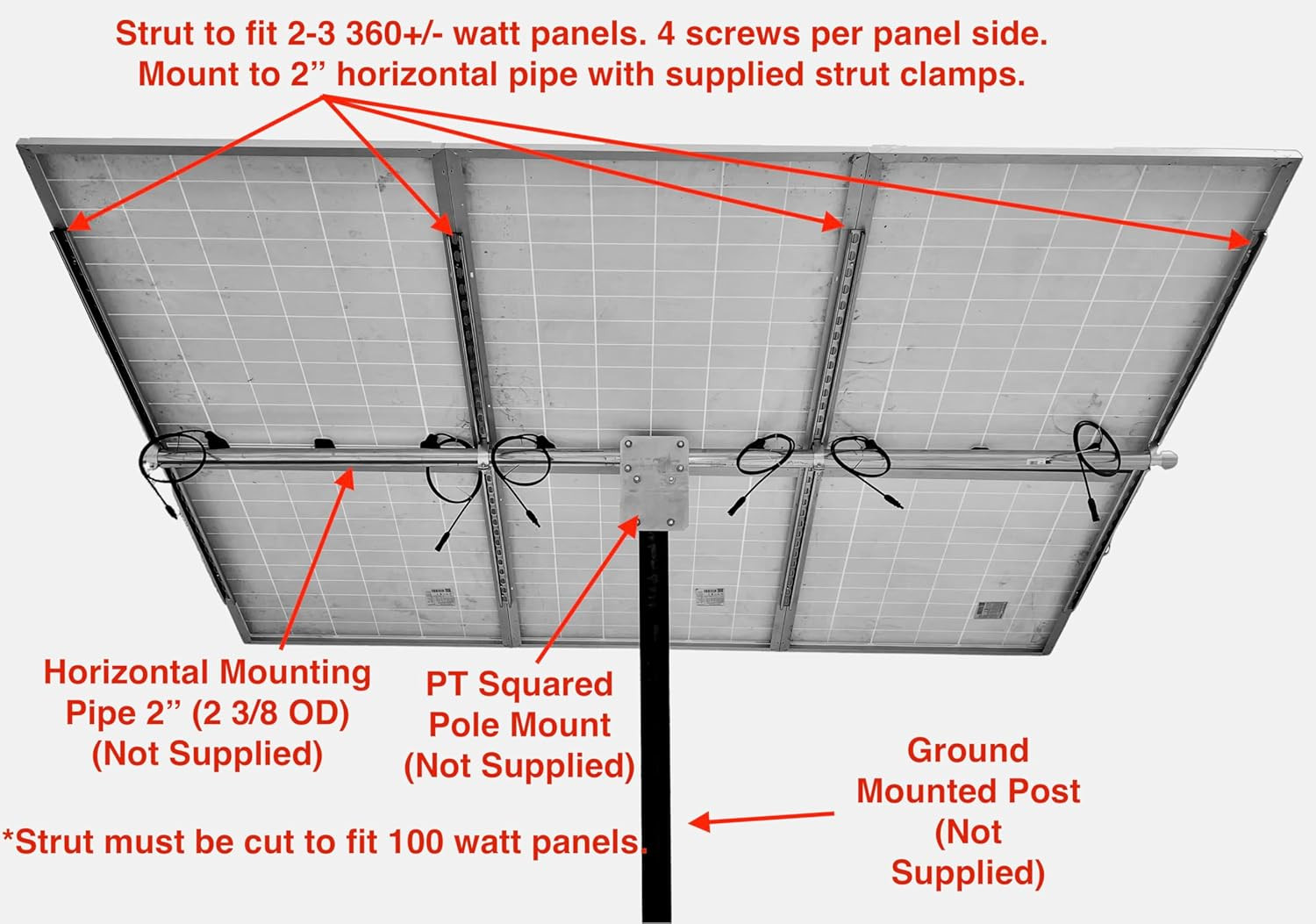 Solar Panel Top of Pole Mounting Kit