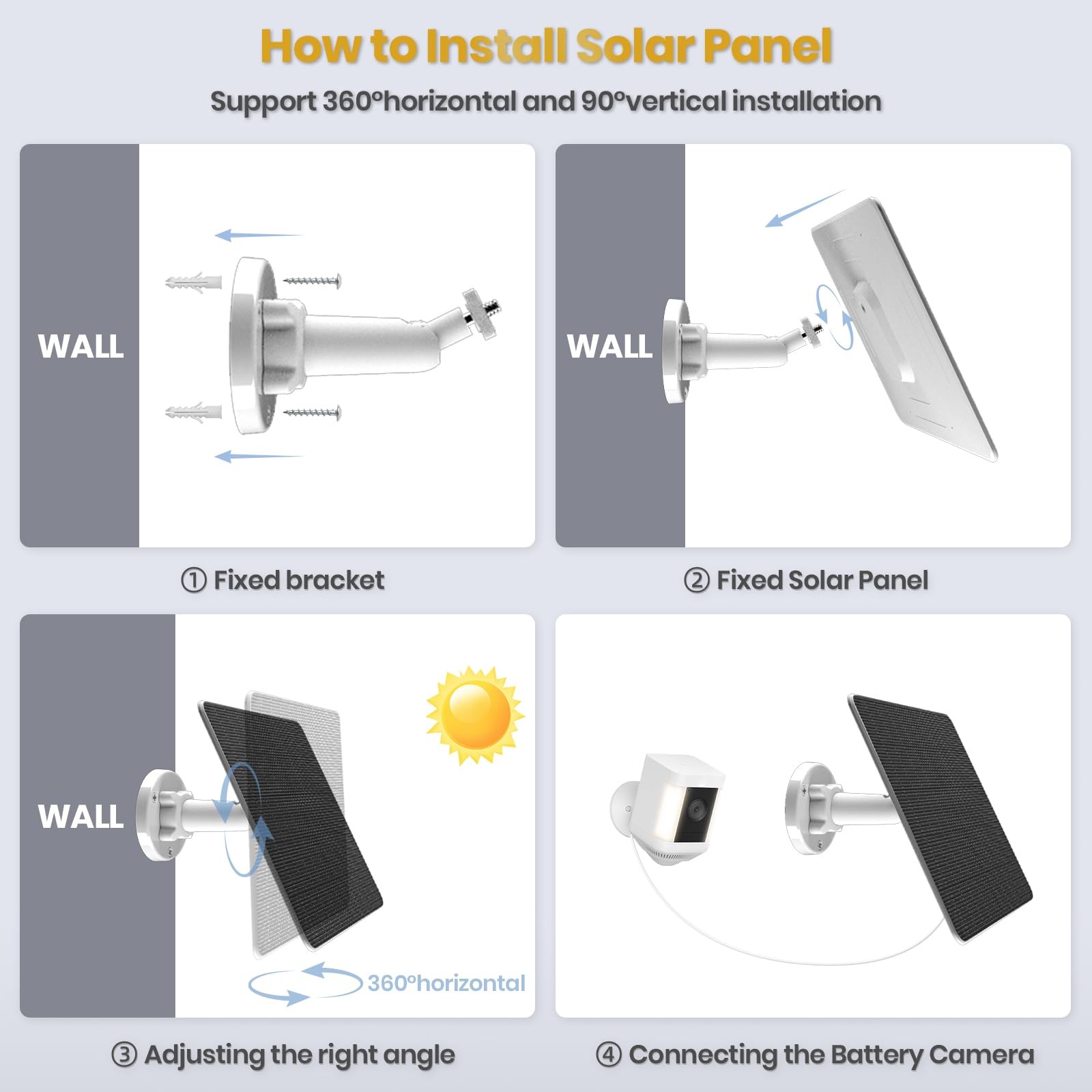 2 Pack 6W Solar Panel for Outdoor, 5V USB Solar Charger with Rechargeable Bat…