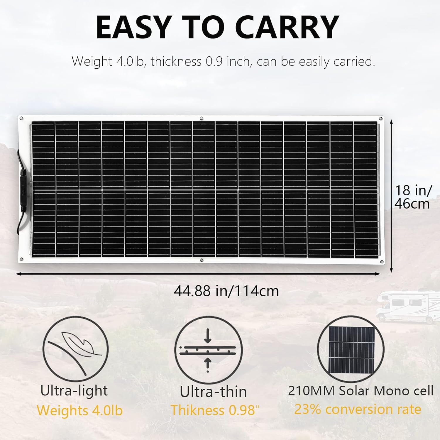 XINPUGUANG Solar Panel 200W 12V Flexible System Kit,2X100W Monocrystalline Fiber