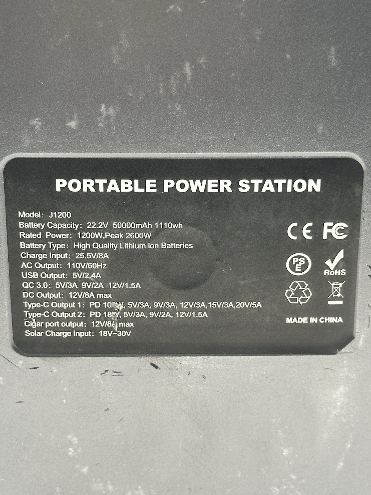 PryMax Portable 1200W 1100wh Power Station J1200Series Peak 2600W Indoor Outdoor