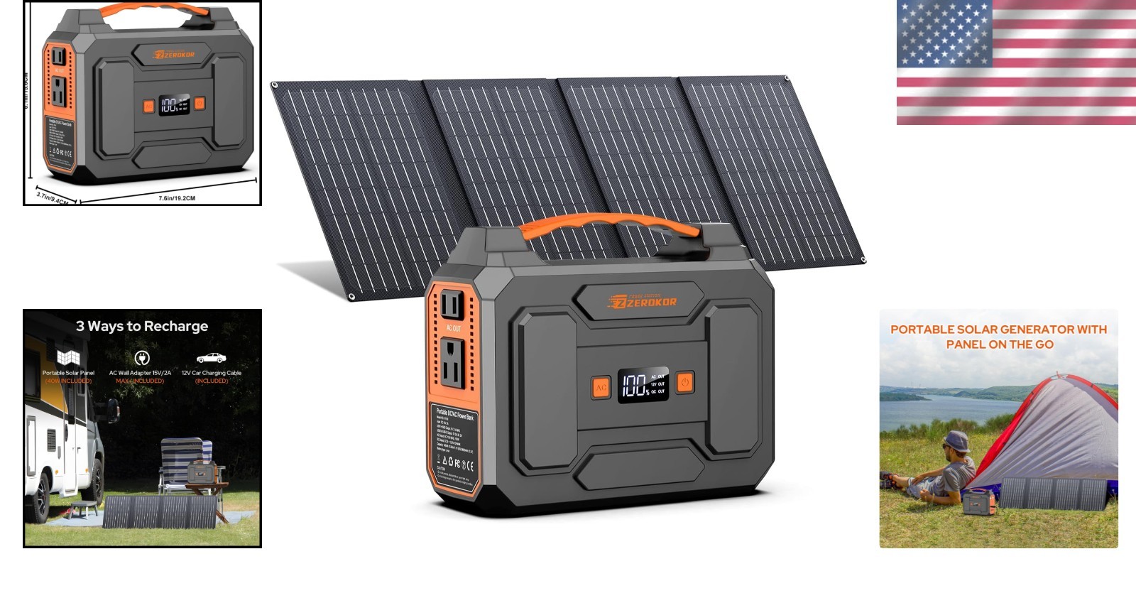 146Wh Camping Solar Power Bank with Foldable 40W Panel – Ideal for Emergencies