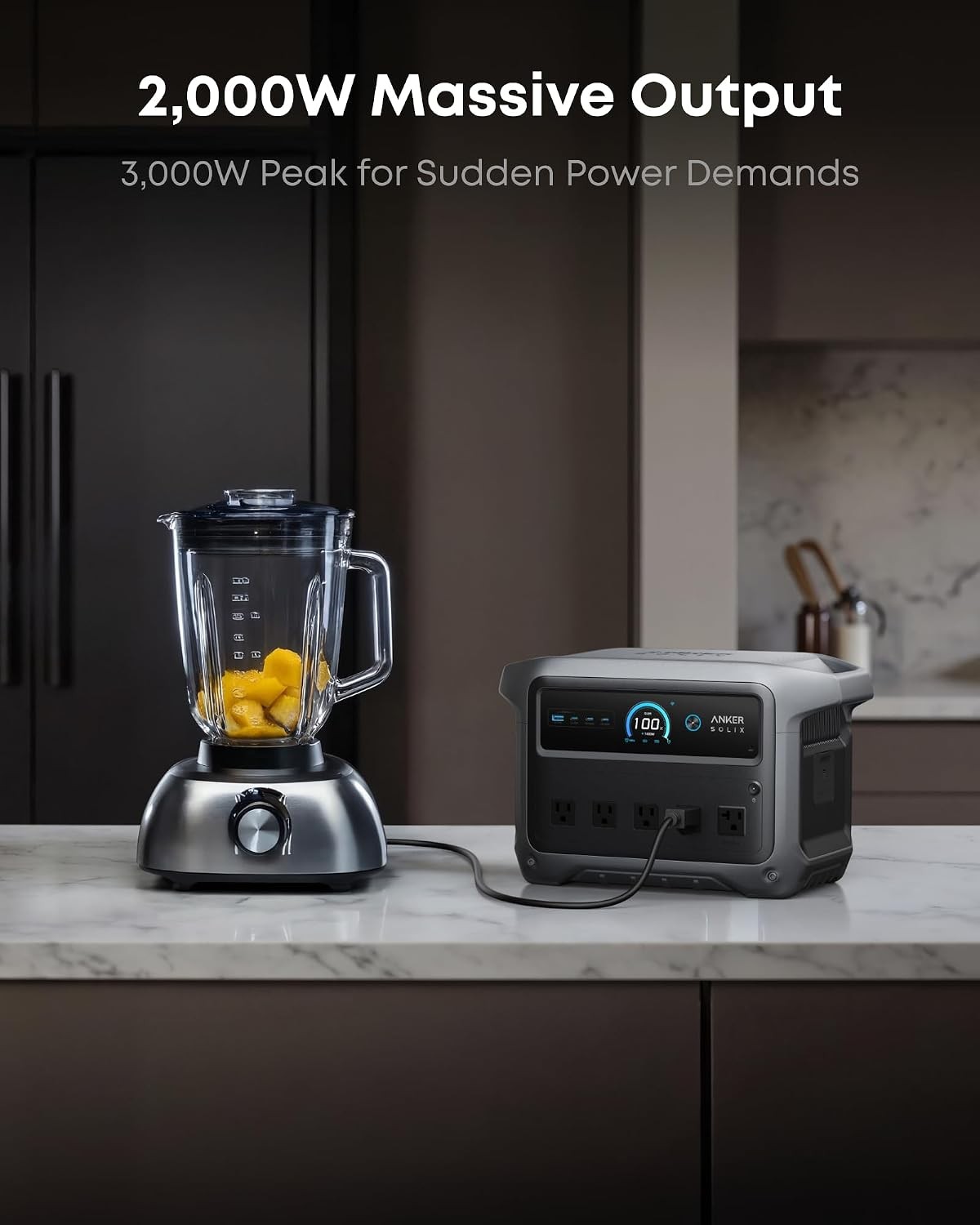 SOLIX C1000 Gen 2 Portable Power Station, 2,000W (Peak 3,000W) Solar Generator,