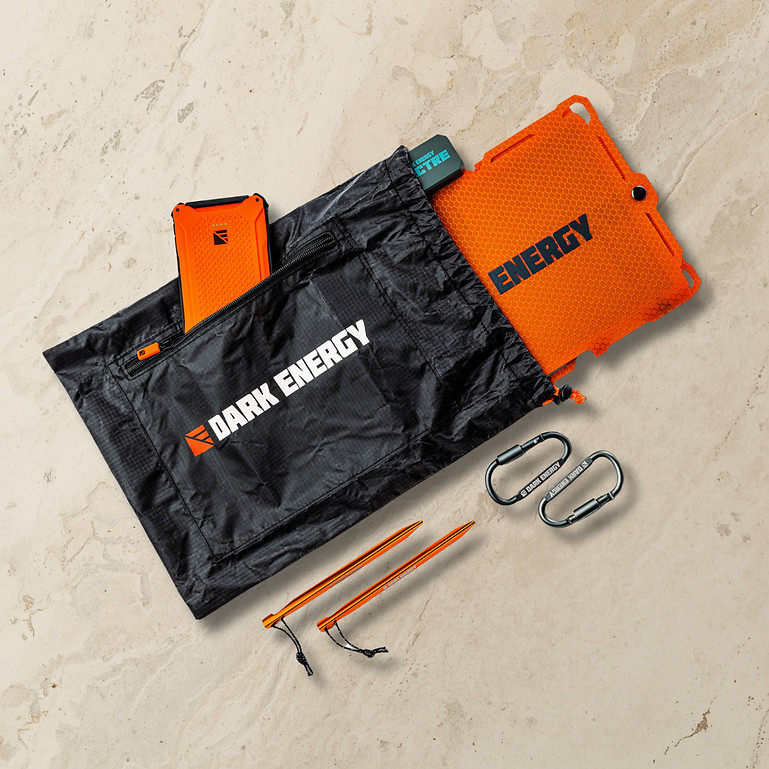 Dark Energy Spectre 18W Solar Panel Accessory Kit Stakes Carabiners Carry Bag