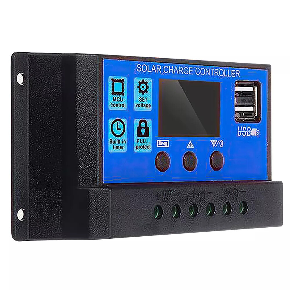 30W Solar Panel +100A Controller w/ Aluminum Frame Cell Photovoltaic Charger