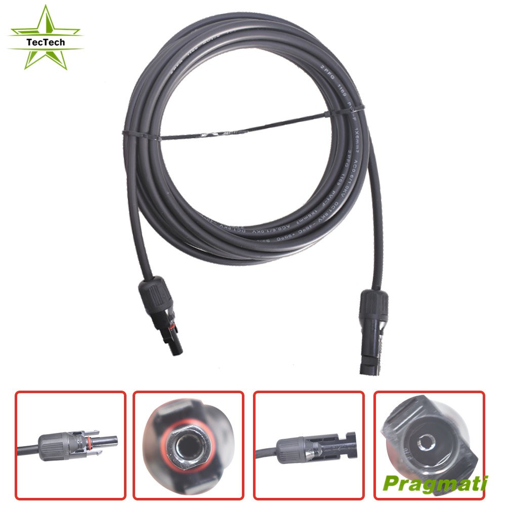10/12 AWG 1 Pair Black + Red Solar Panel Extension Cable Wire Connector