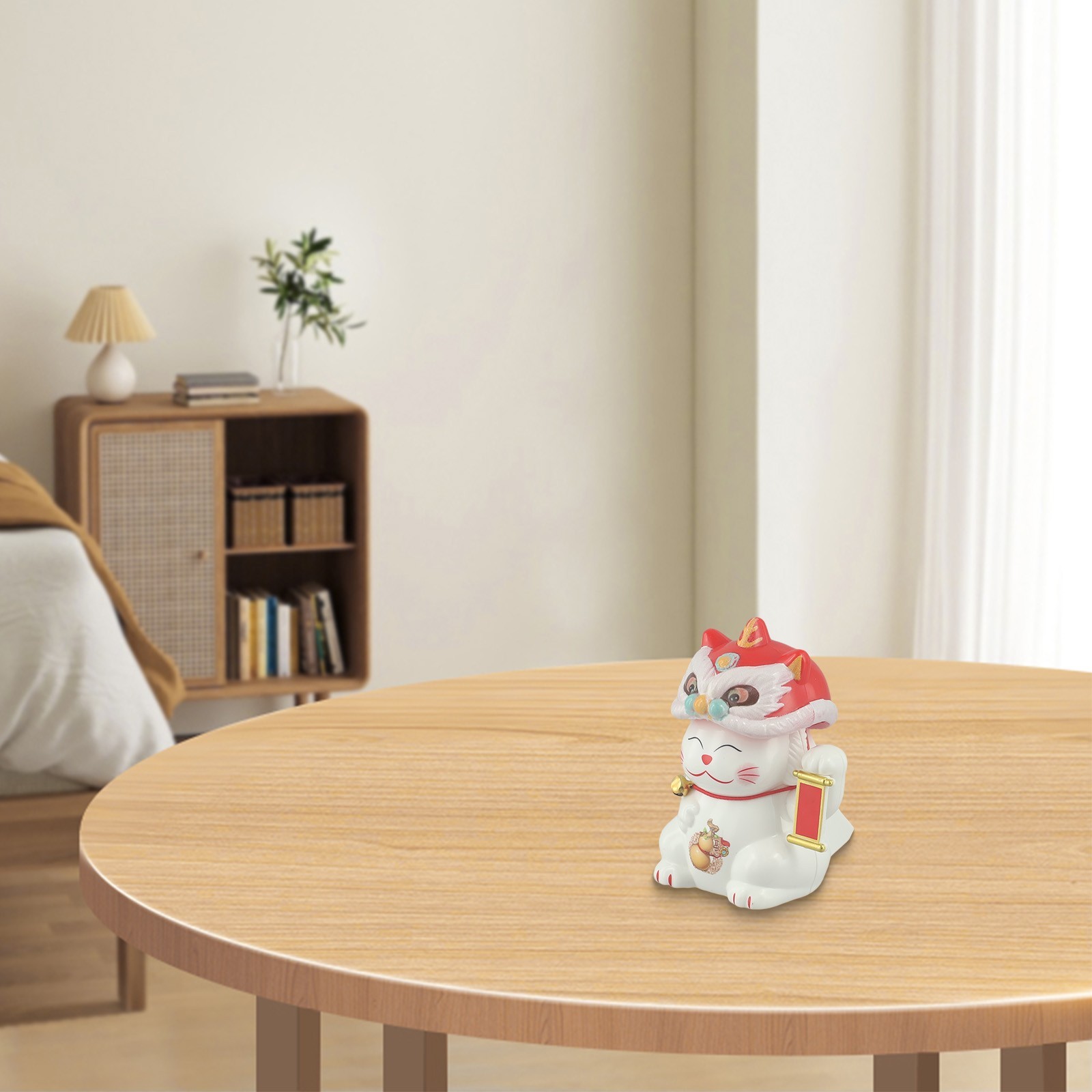 Auspicious Automatic Nodding Lucky Cat Decoration for Homes or Offices