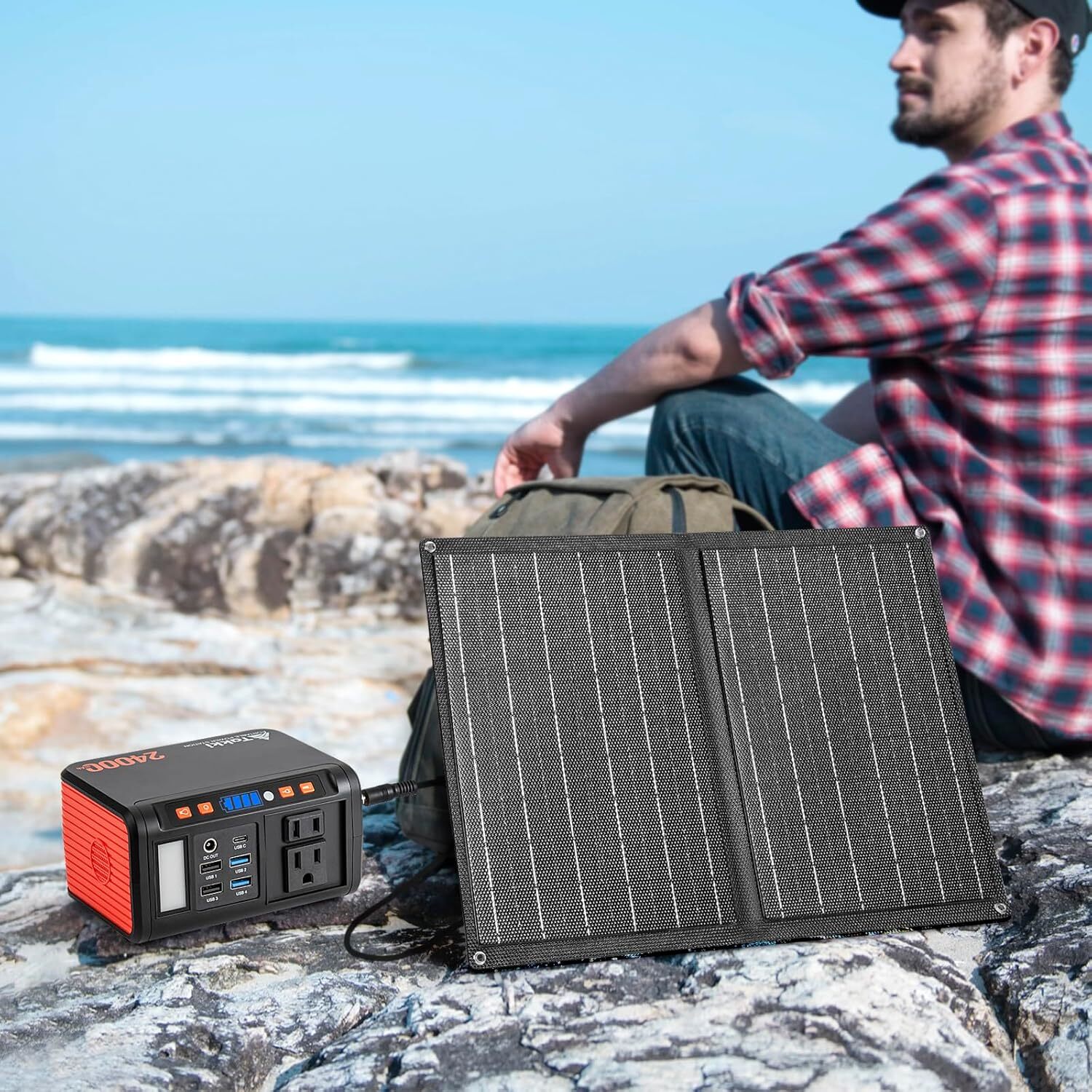 Takki 120W Solar Generator with 21W Panel, 88Wh Power Bank for Camping & Backup