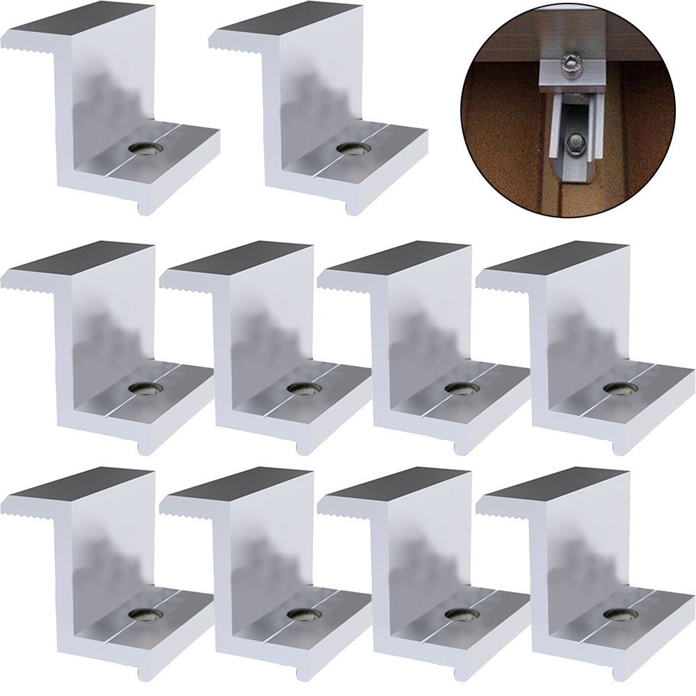 10Pcs Solar Panels Mid Clamps for Unistrut Aluminium Panel Brackets 30Mm/35Mm US