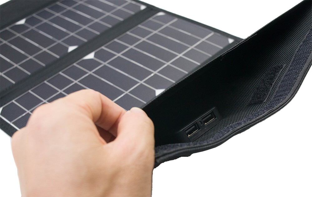 Monocrystalline Portable 15W / 5V USB Solar Panel Folding Camping Fishing