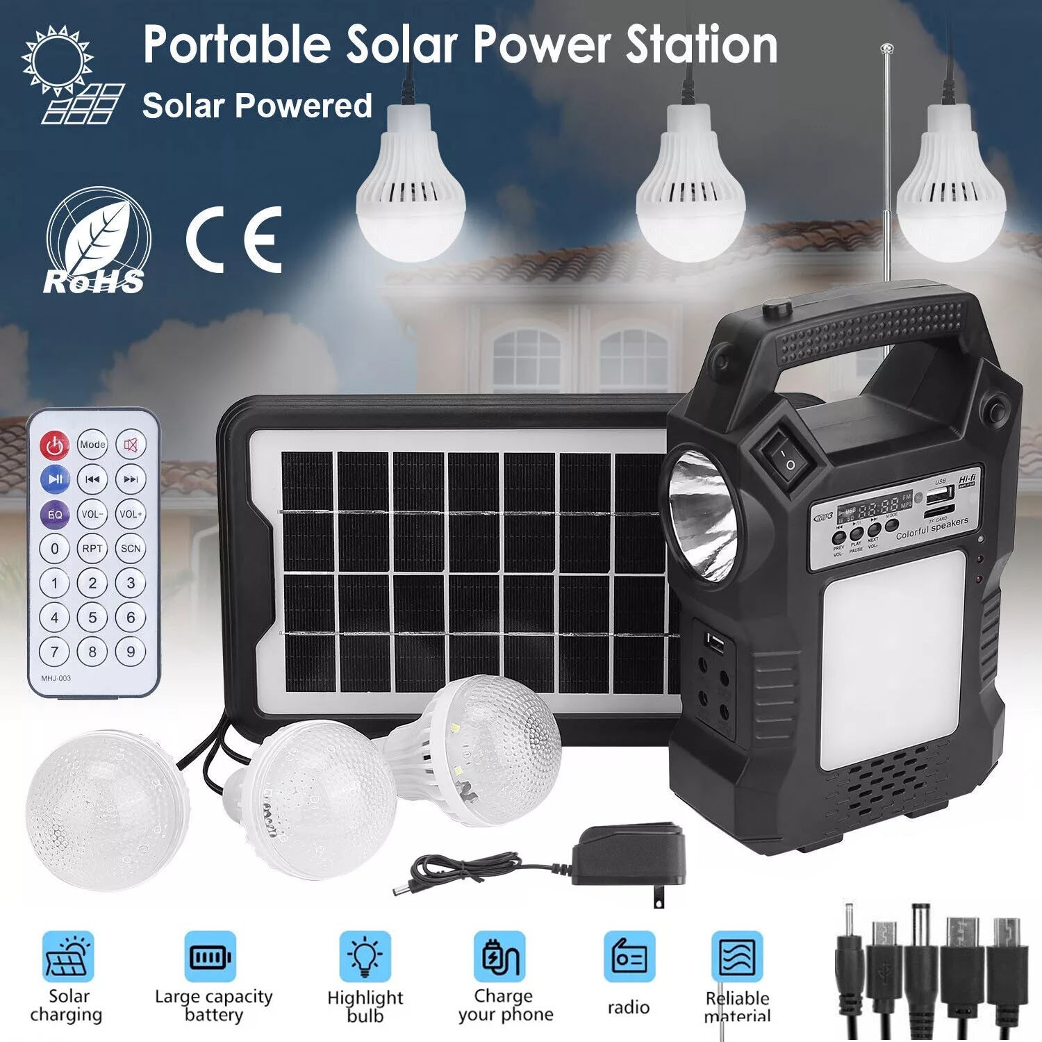 Portable Power Station Solar Generator Power Bank Outlet Camping Emergency