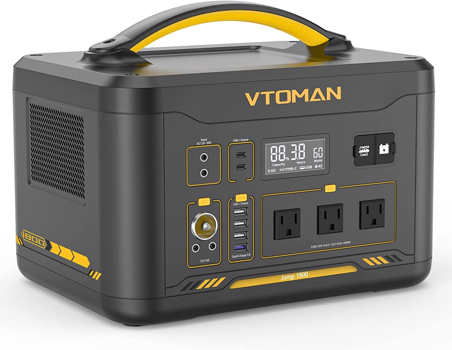 VTOMAN Jump 1800 Portable Power Station 1800W/1548Wh LiFePO4 Battery Generator