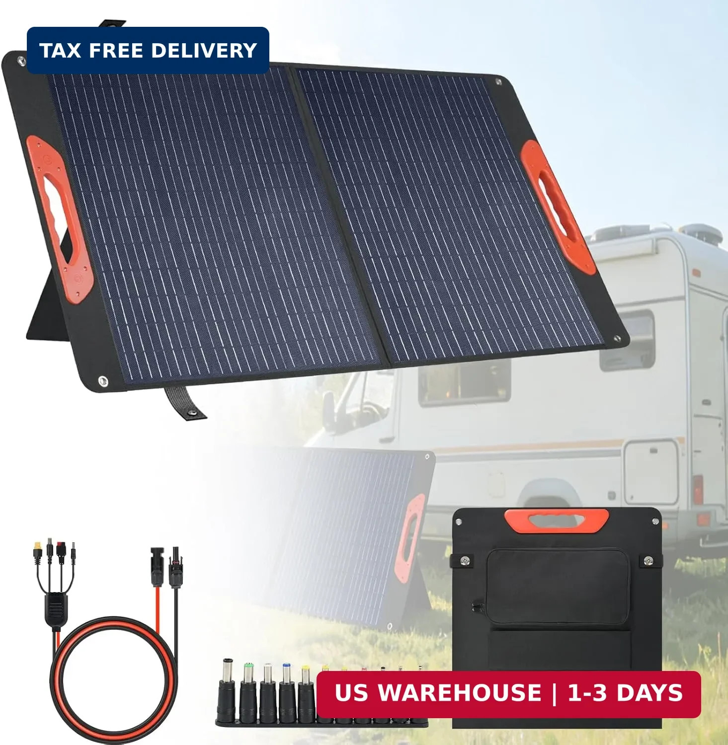 100W Foldable Solar Panel – Charger for Power Stations | Monocrystalline 23.5% H