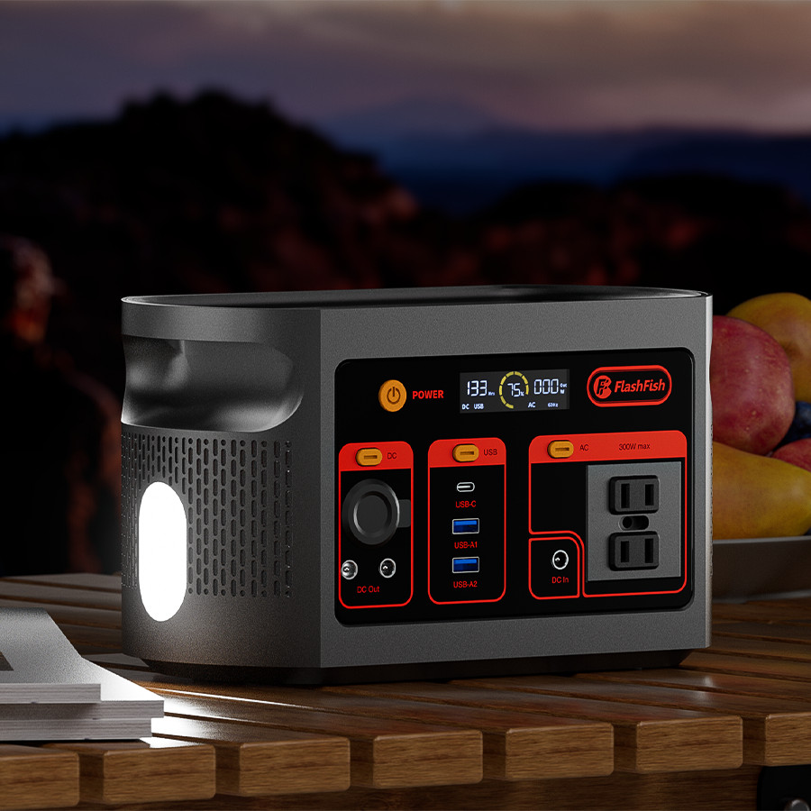 FlashFish 300W Portable Power Station Generator LiFePO4 Optional 60W Solar Panel