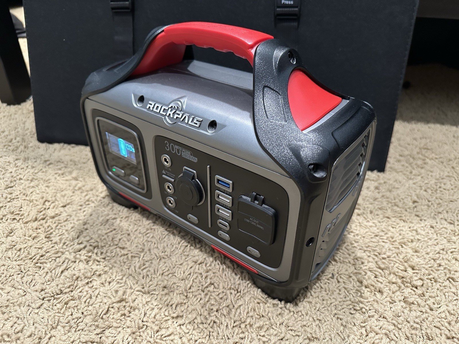 Rockpals PS300 Portable Power Station And Solar Generator With 100W Solar Panels