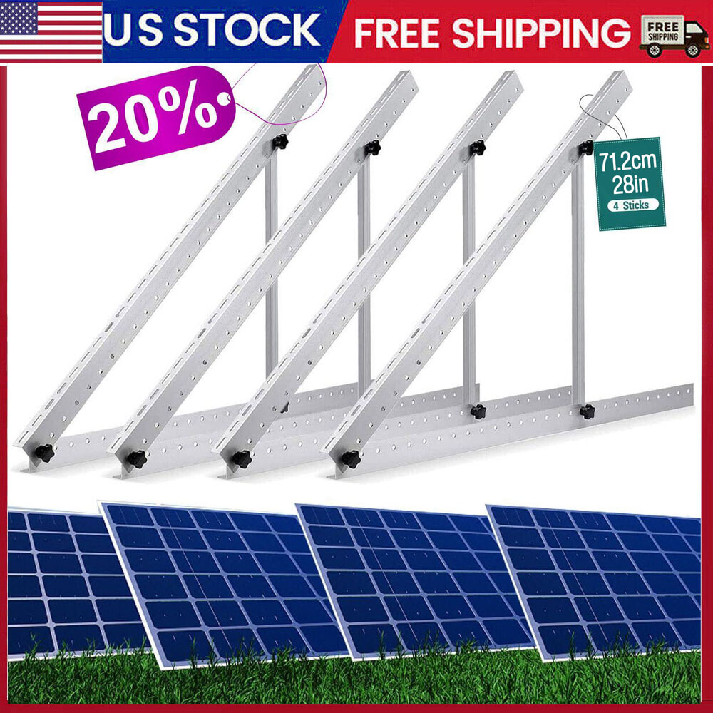 28″ Solar Panel Brackets Adjustable Angle Mounting Frame Shed Boat Ground Mount