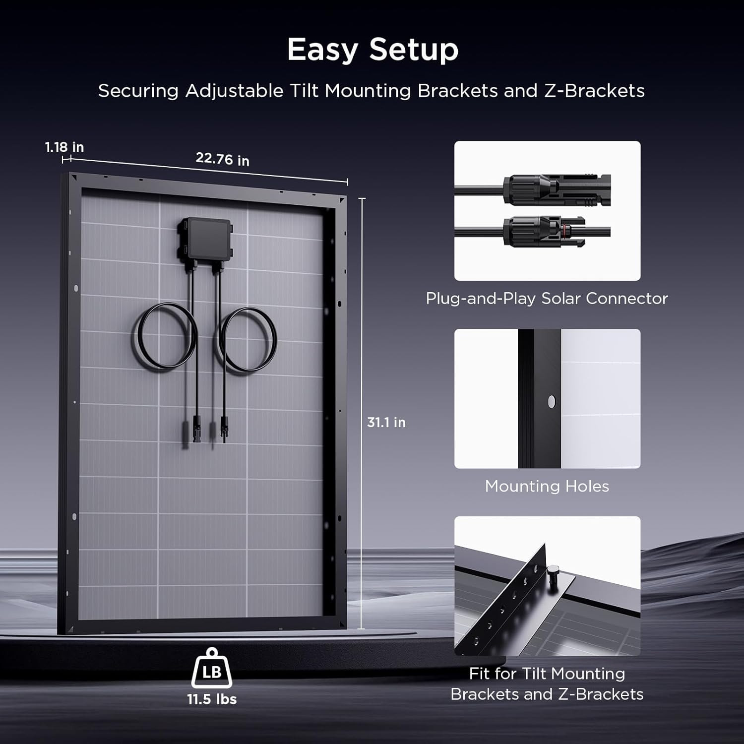 N-Type 16BB 400 Watt Solar Panel, 4Pcs Compact 12V 100W Solar Panel, 25% High Ef