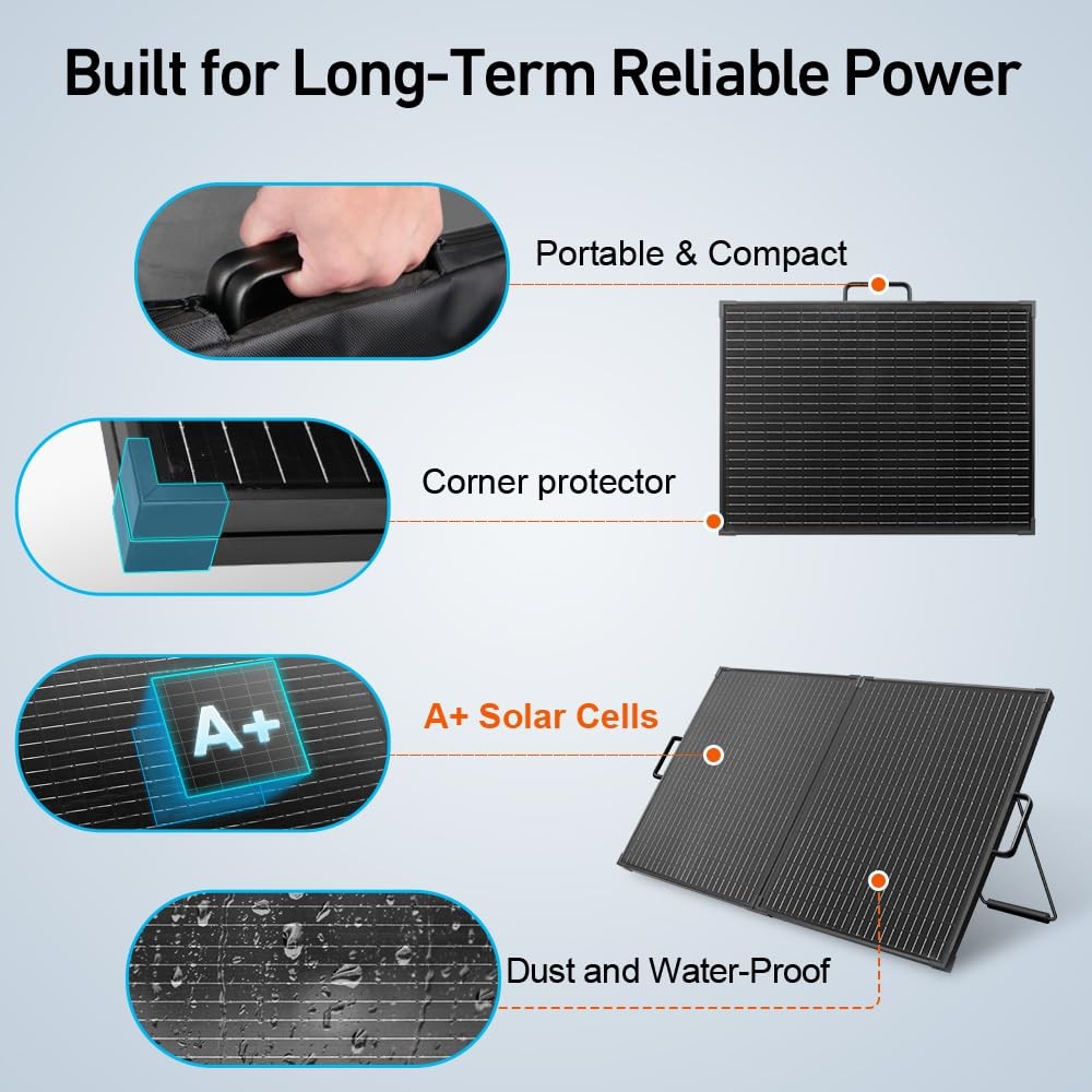Solar Suitcase 100W Portable Foldable Solar Panel 18v Monocrystalline 23.8 * …