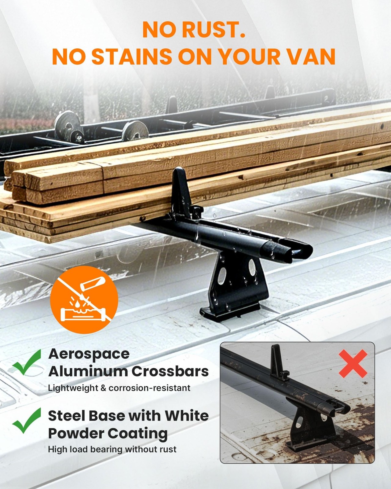 MELIPRON Aluminum Van Roof Rack Fit for Ford Transit, Ram Promaster, Nissan N…