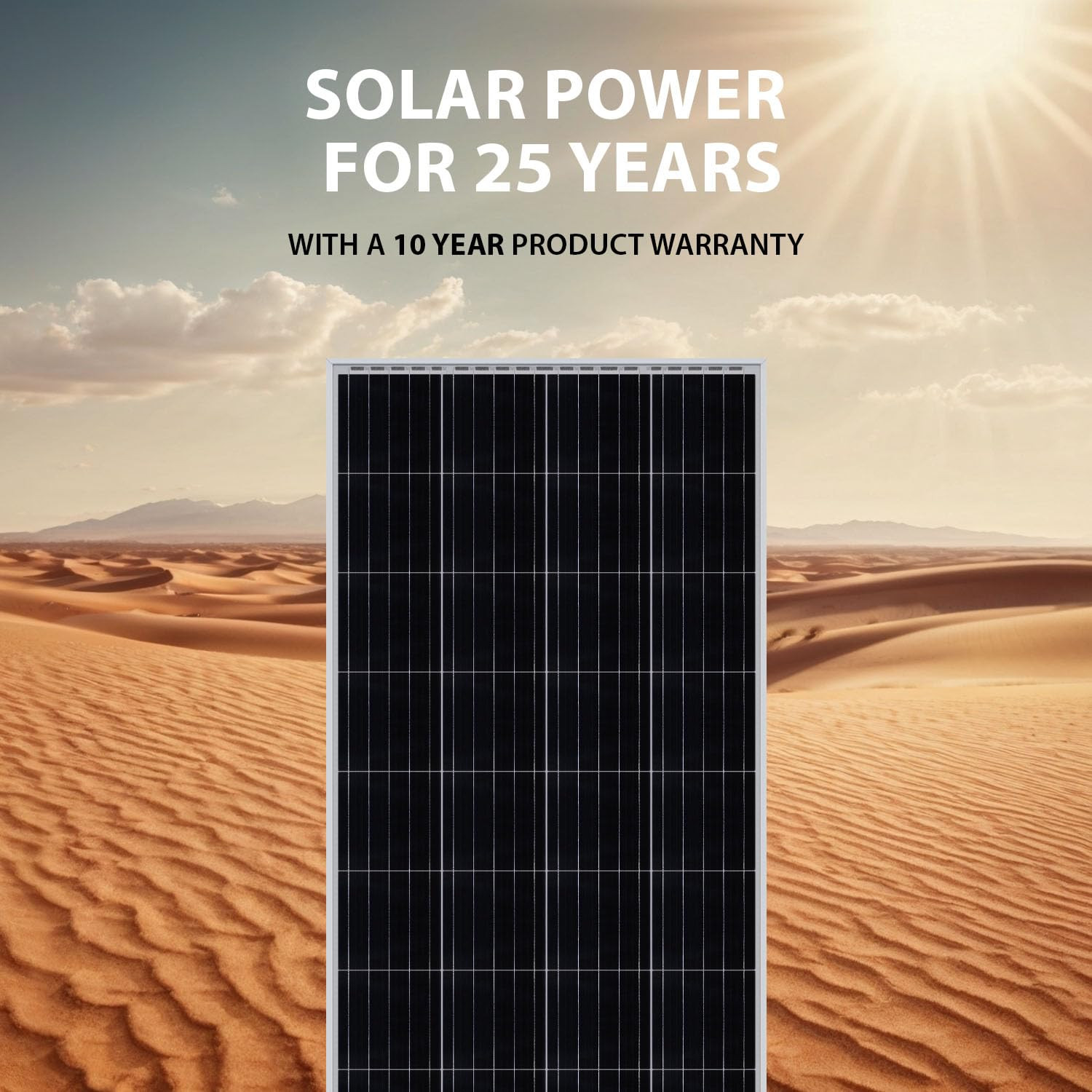 200 Watt 12 Volt, High Efficiency Monocrystalline Solar Panel with Solar Connect