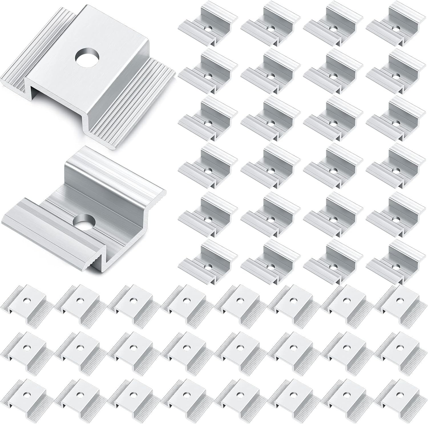 48 Pack Solar Panel Mid Clamps Brackets for Solar Panel Mounting Accessories