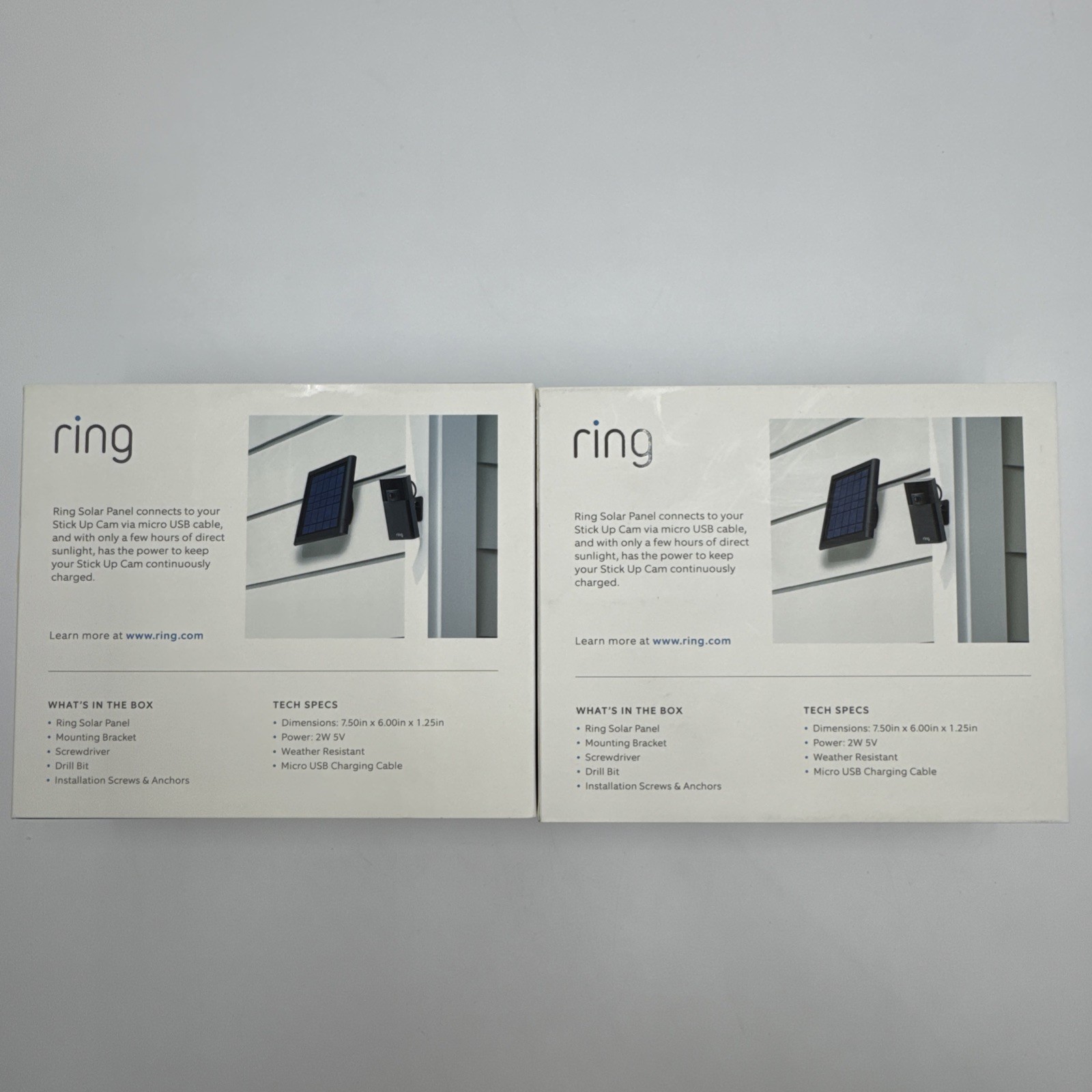 NEW RING Solar Panel 2W 5V For Ring Stick Up Cam-Lot of 2