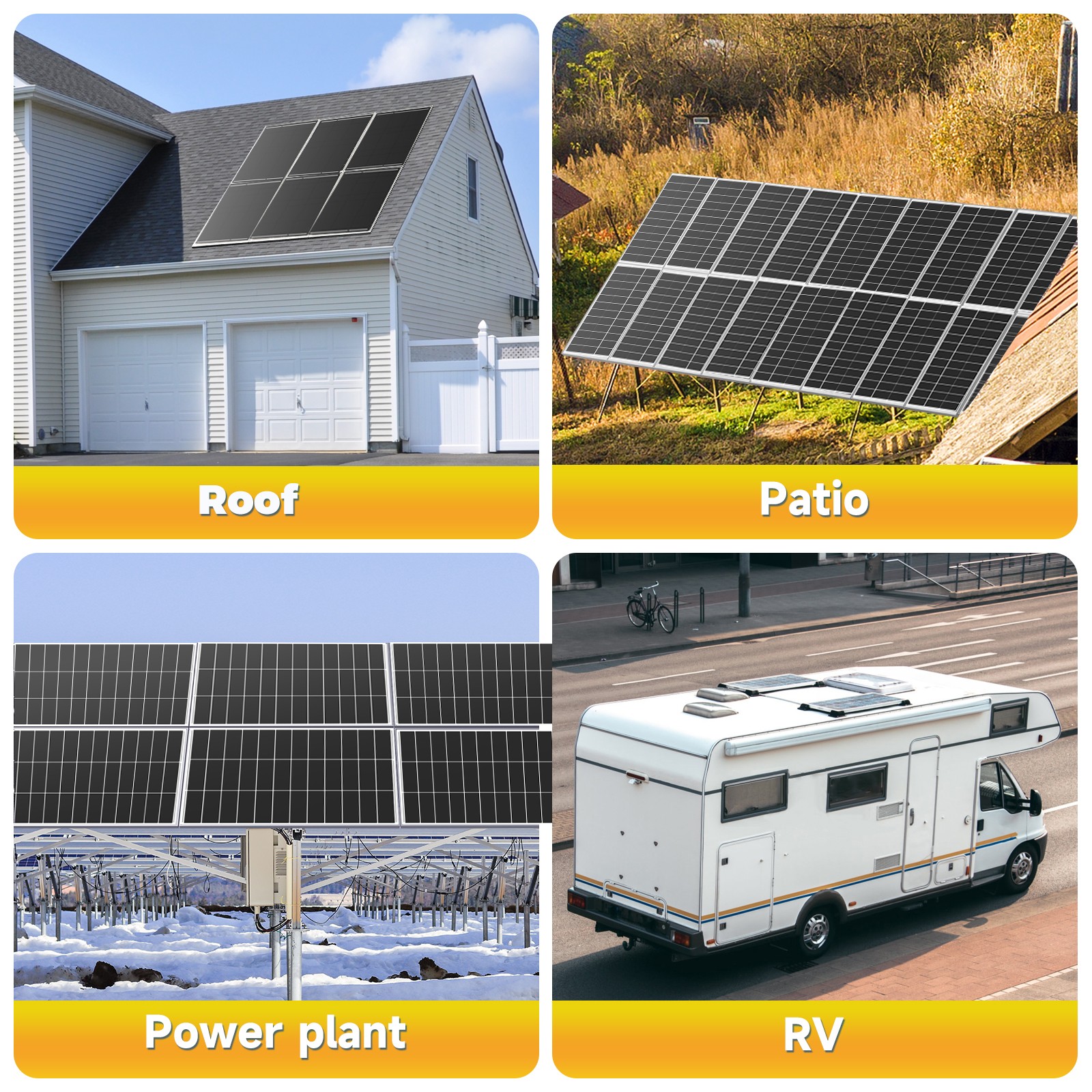 12V 250W Watt Mono Solar Panel Power RV Camping Home Boat Camp Off Grid 12BB New