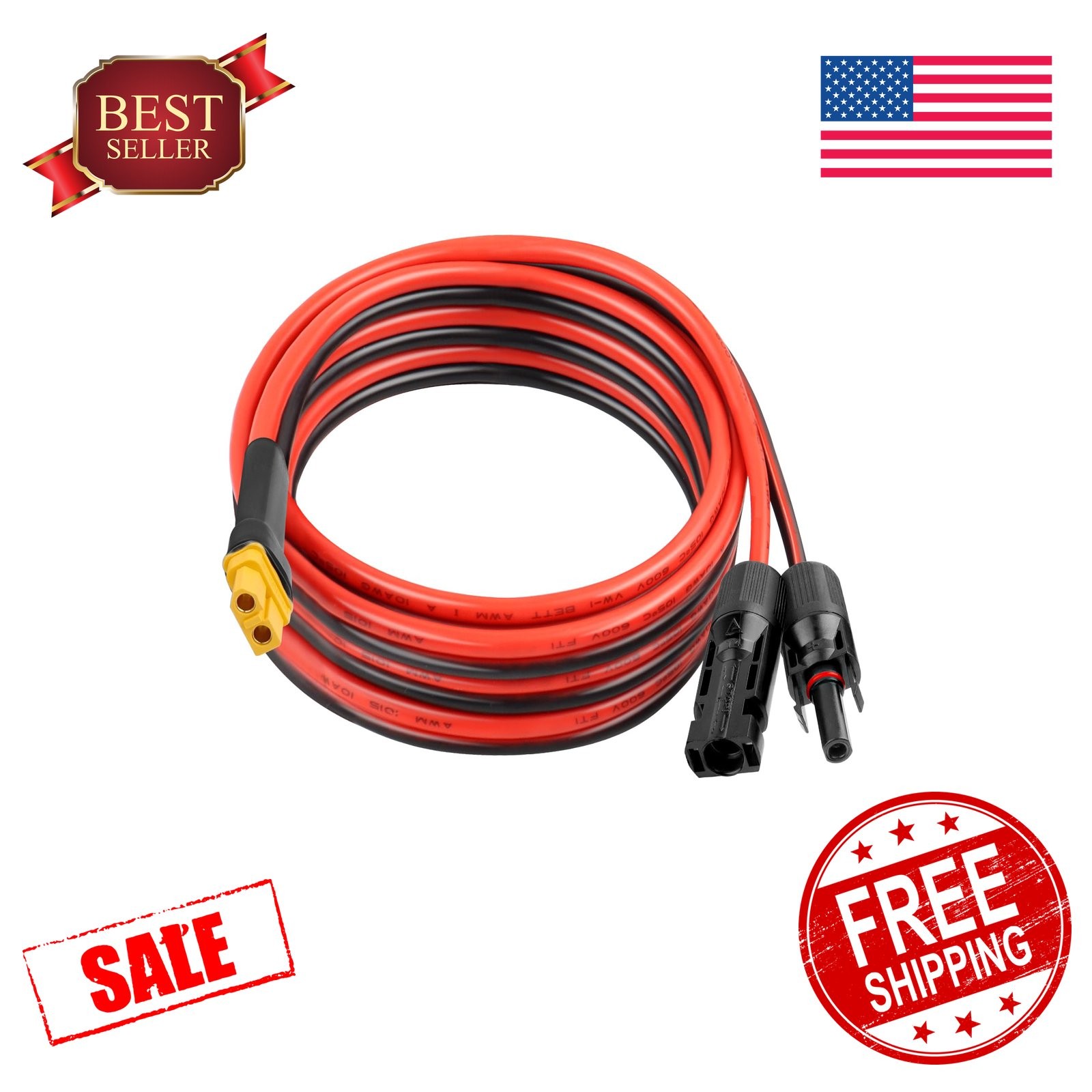 XRDS-RF Solar XT60 Cable 10FT 10AWG Extension