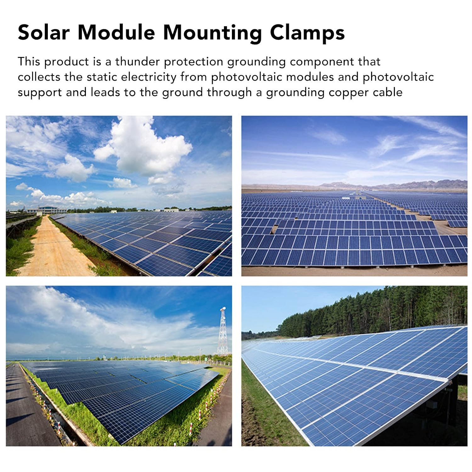 10PCS Solar Mounting System Grounding Clip Lug Bracket Clamps Photovoltaic Suppo
