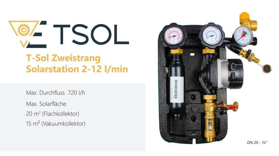 Solar Station 2-String Pump Group Solar with Wilo Pump and Solar Control
