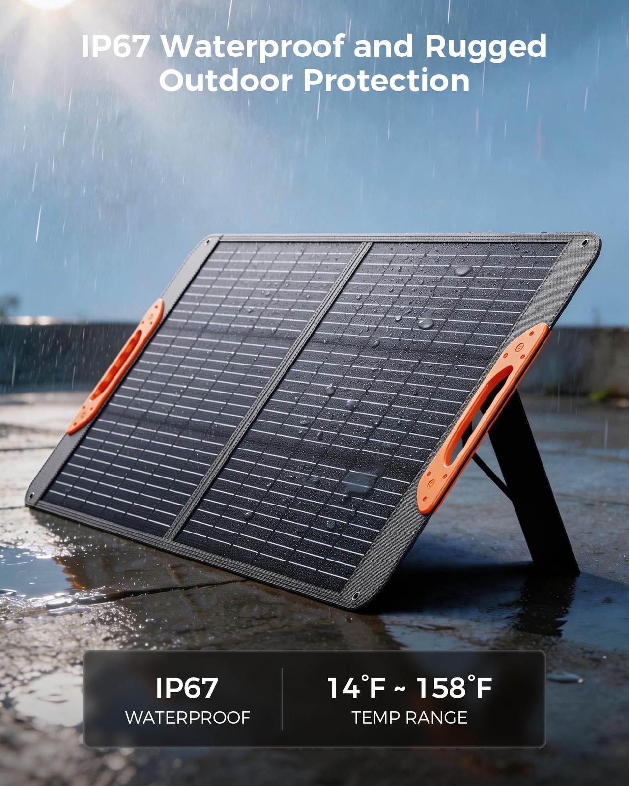ZOUPW 100W Portable Solar Panel with 5in1 Cable,23.5% Efficiency Mono Foldabl…