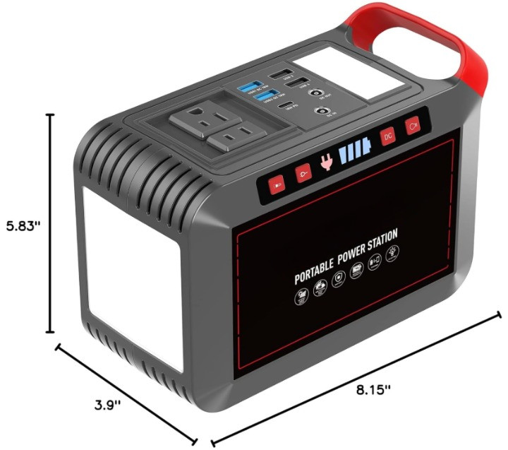 Estación portátil 300W 237Wh con AC onda pura para camping y emergencia, Nuevo