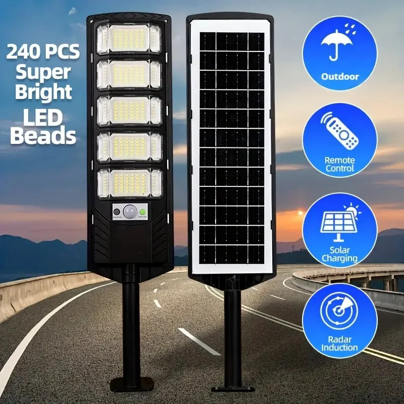 100000LM Solar Light Commercial LED Outdoor Dusk To Dawn Solar Street Light Road