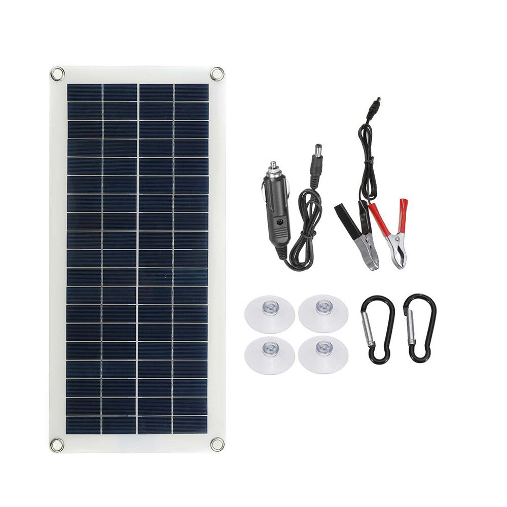 10W 18V Outdoor Solar Panel Charger USB Power Supply Kit For Phone Car RV Boat