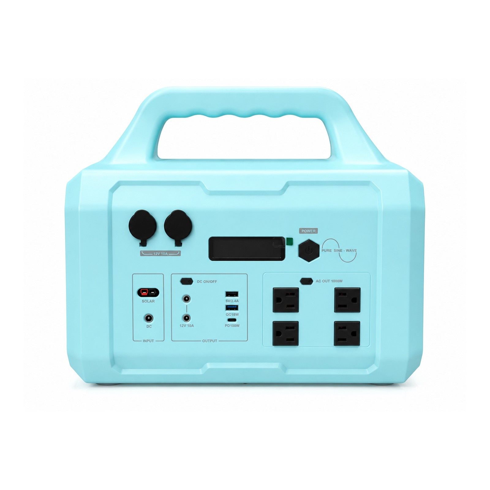 1000W 1024Wh Blue LiFePO4 Portable Pure Sine Wave Fast Charge Power Station