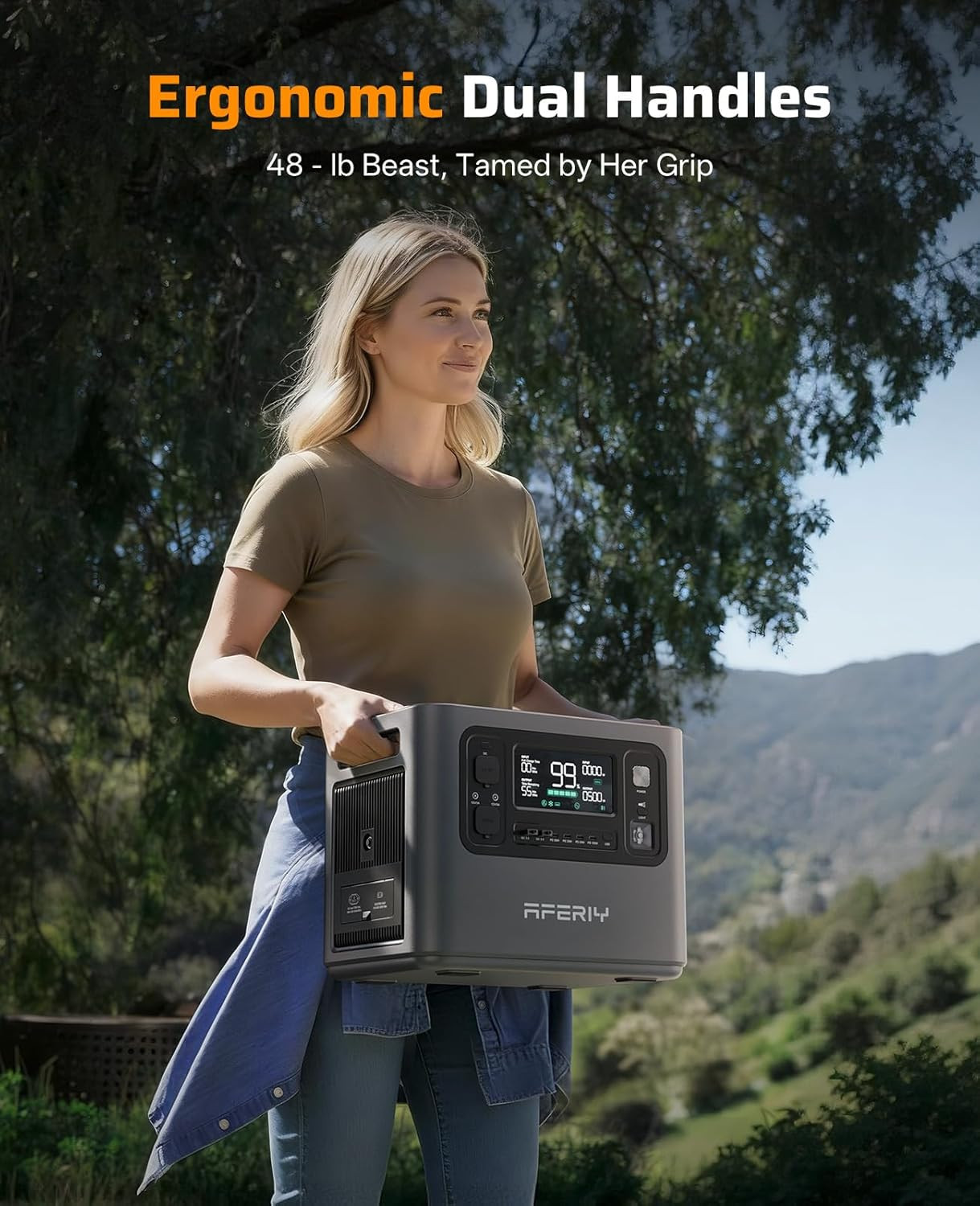 2048Wh Portable Power Station 2400W (Peak 4800W),P210 Lifepo4 Battery Generator,