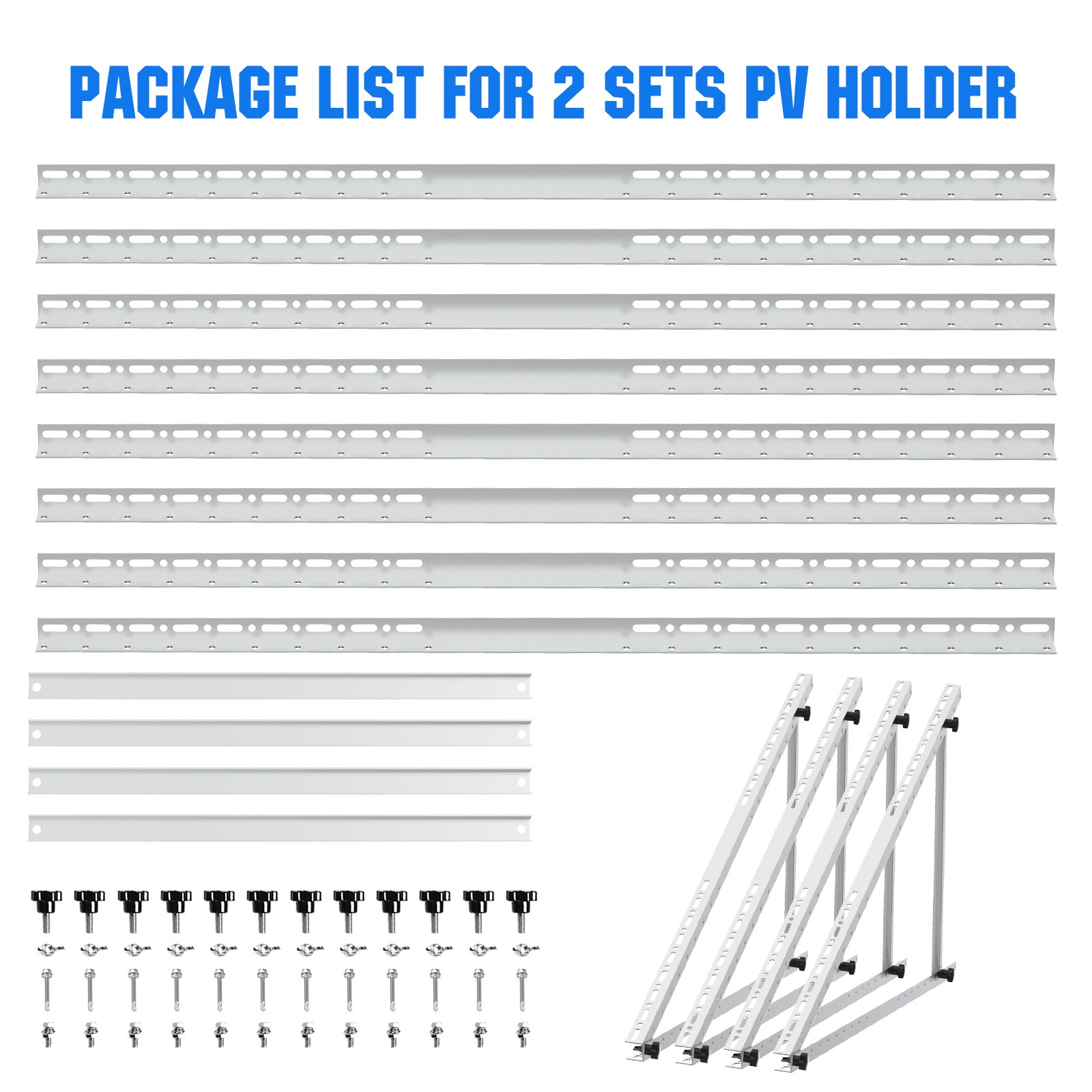 PFCTART 2 Set 45 inch Solar Panel Mount For 2-4pcs 100~400 Watt Solar Panel US