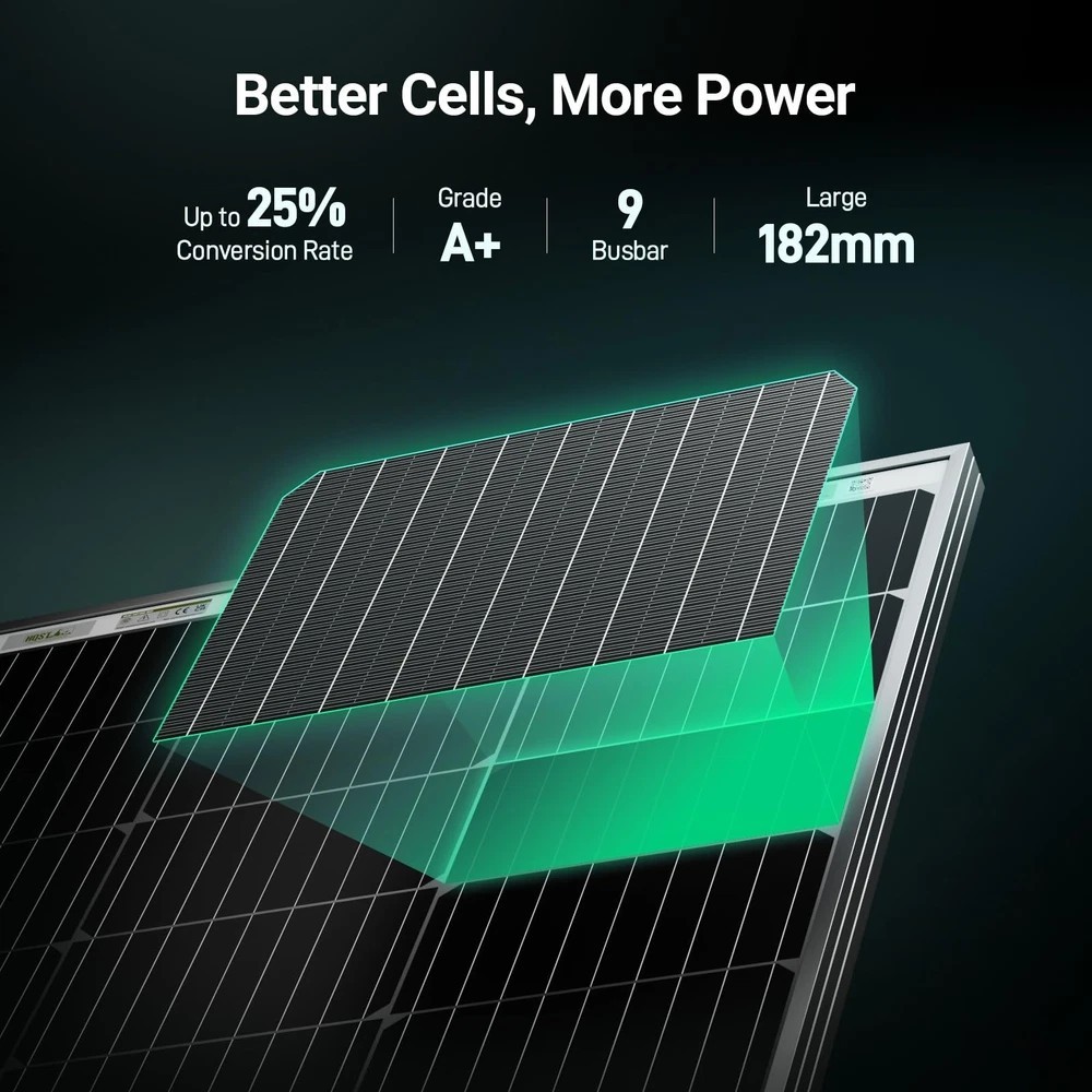 Bifacial 100 Watt 12V Solar Panel, 9BB Monocrystalline Solar Panels with 25% …