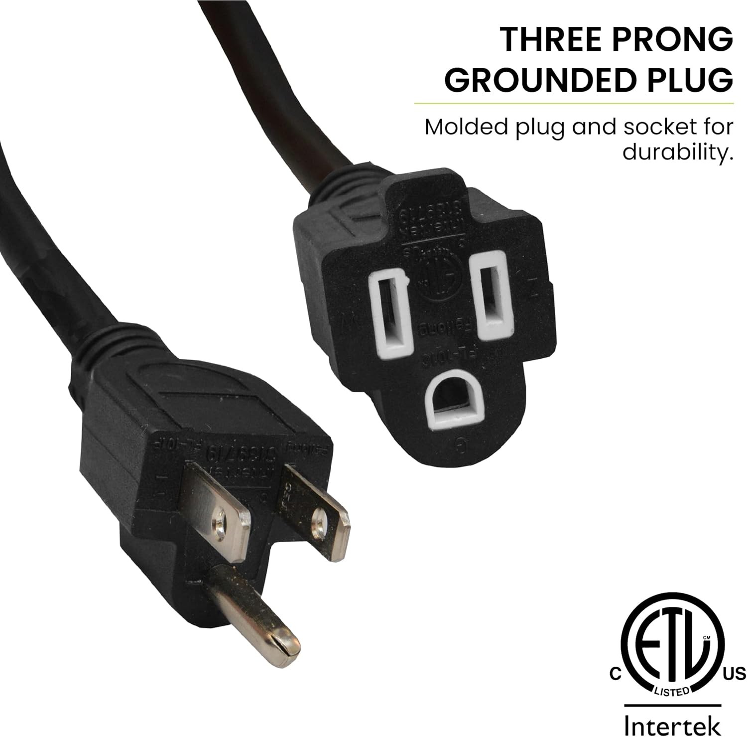 Go Green Power Inc. (GG-13708BK) 16/3 SJTW Outdoor Extension Cord, Black, 8 ft