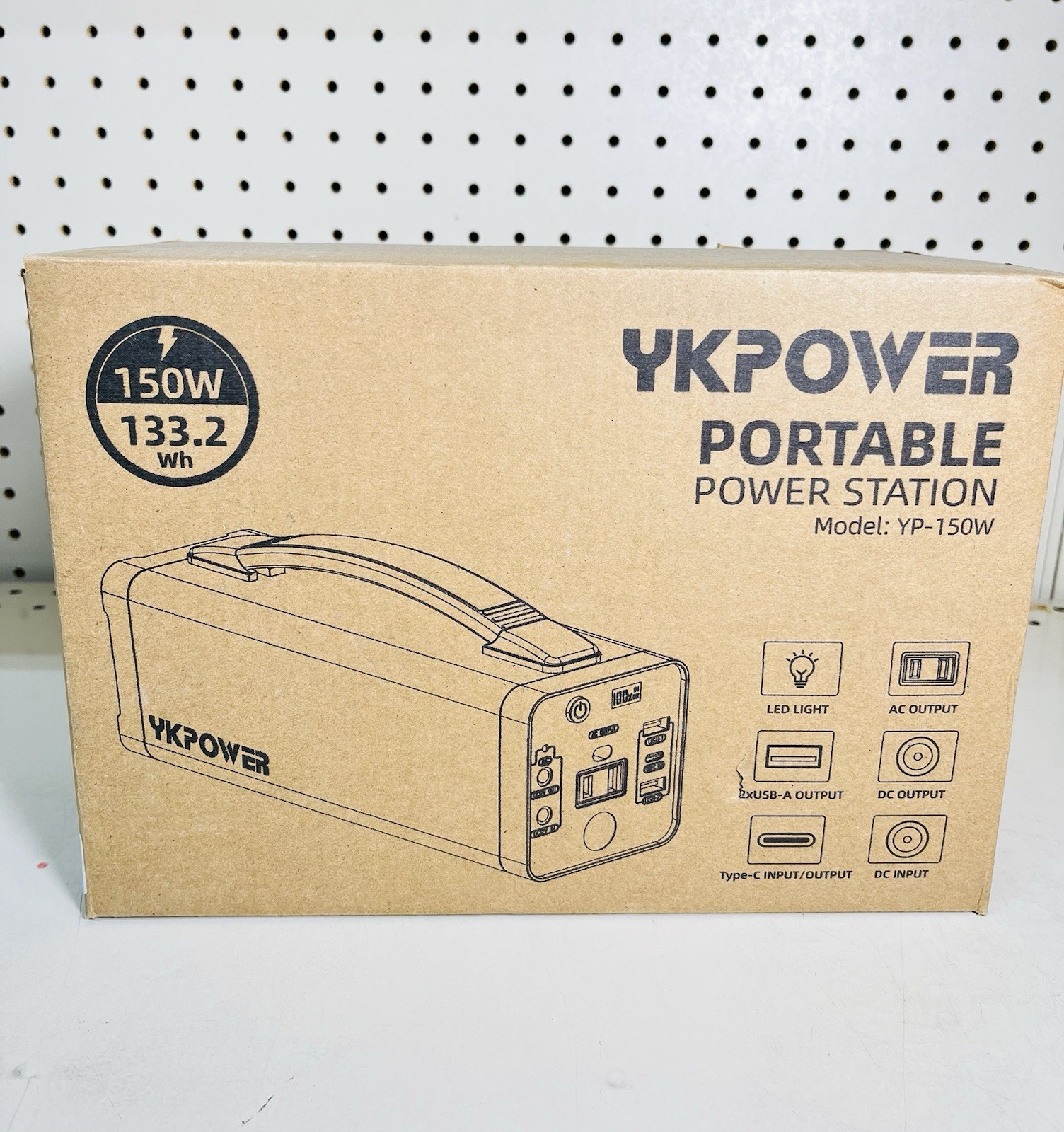 YKPOWER Portable Power Station 150W 133.2Wh Model YP-150W