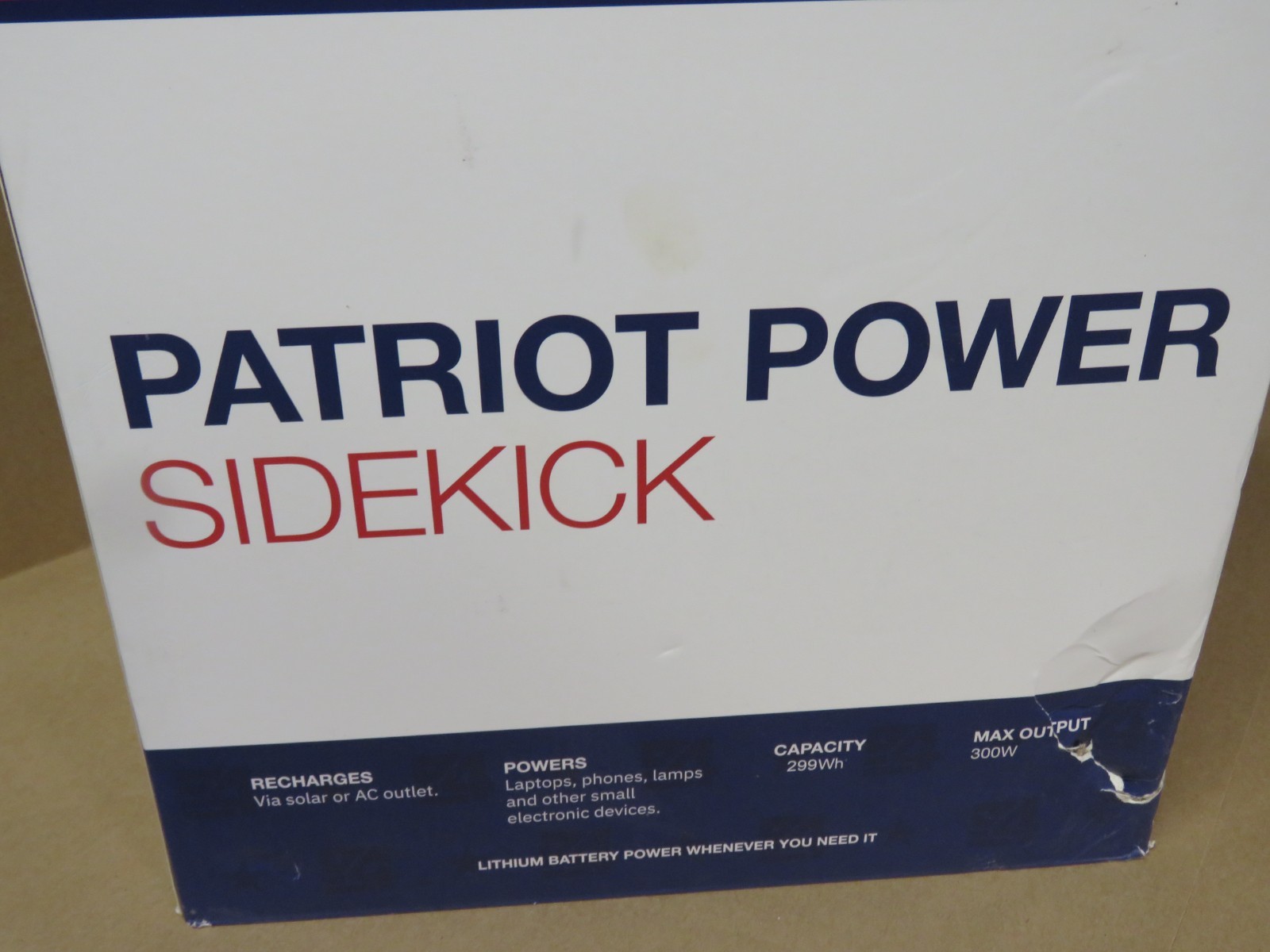 4Patriot Power Sidekick D320-299WH Power Bank Generator (Solar Panel Not Incl.)