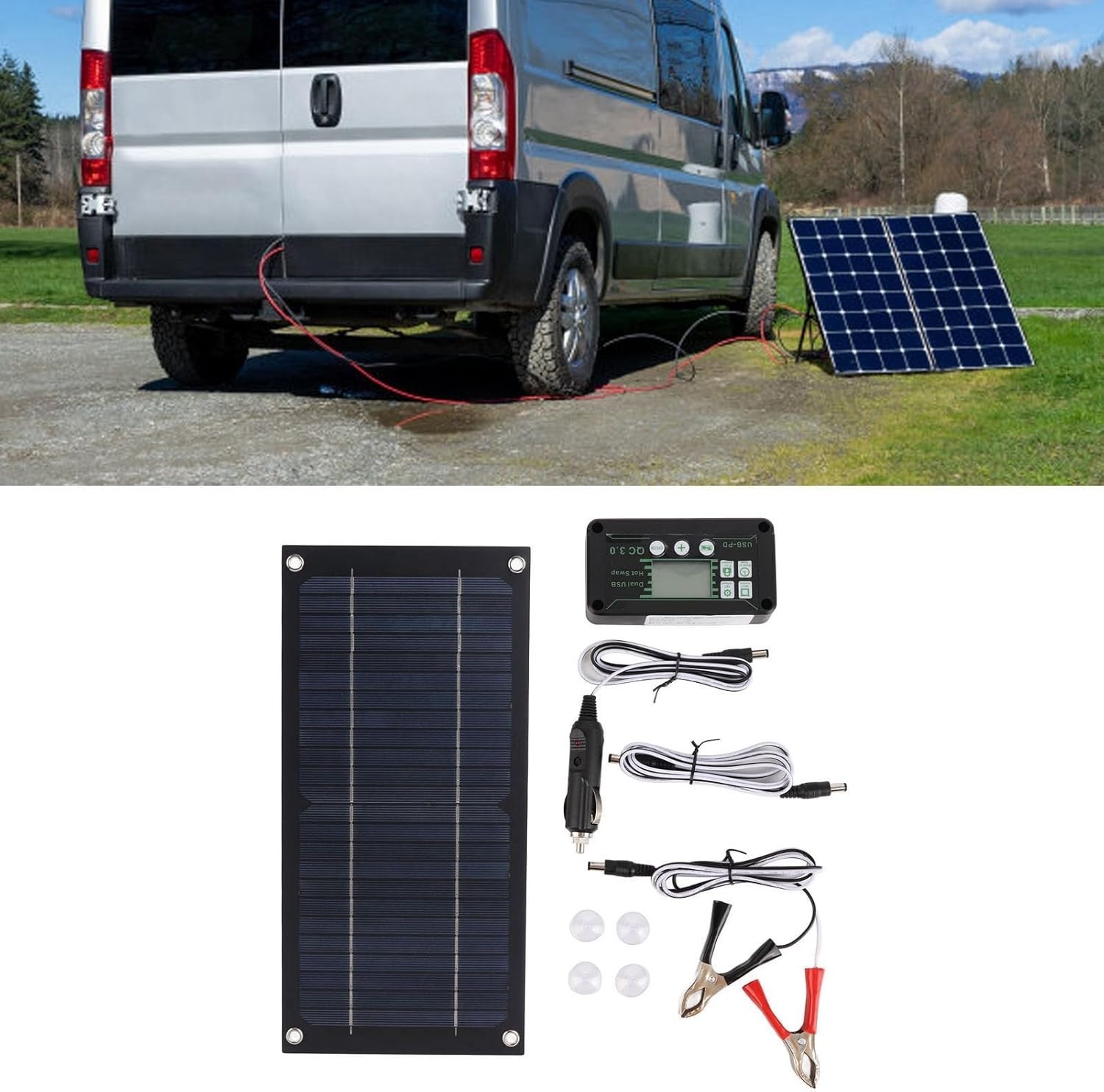 High-Efficiency 600W Solar Panel Charger with 100A Controller for Adventure