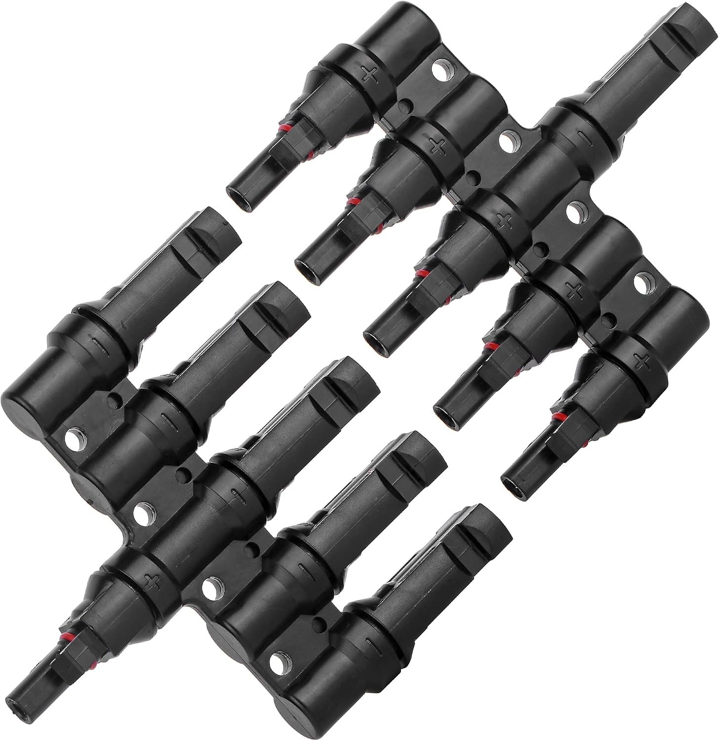 1 Pair Solar Panel Connector T Branch Cable Splitter 1 Female to 5 Male Parallel