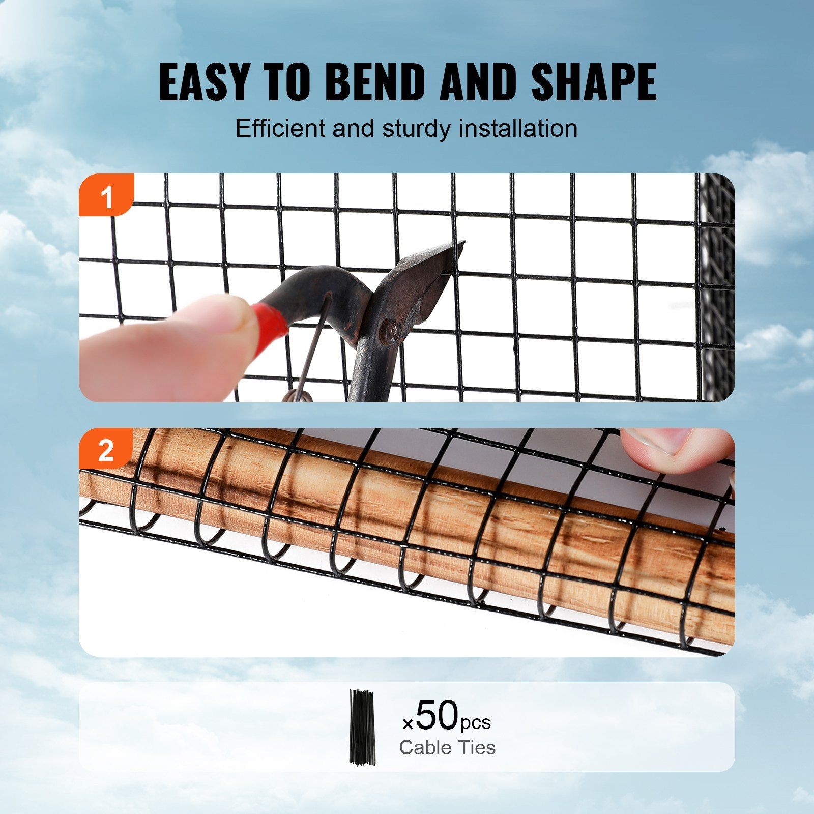 8x100ft 1/2in Solar Panel Bird Guard Roll with Rust-Proof PVC Mesh