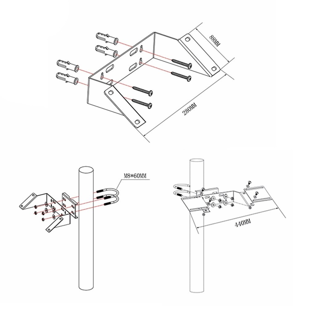 Outdoor Mount Solar Panel Bracket Secure Pole Mounting For Solar Panels